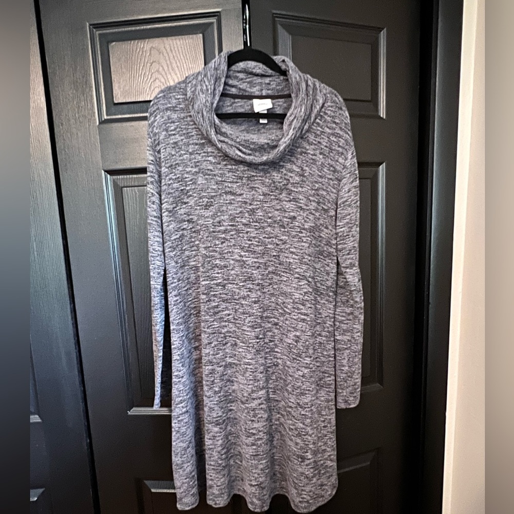 Black & Grey Cowl Neck Dress